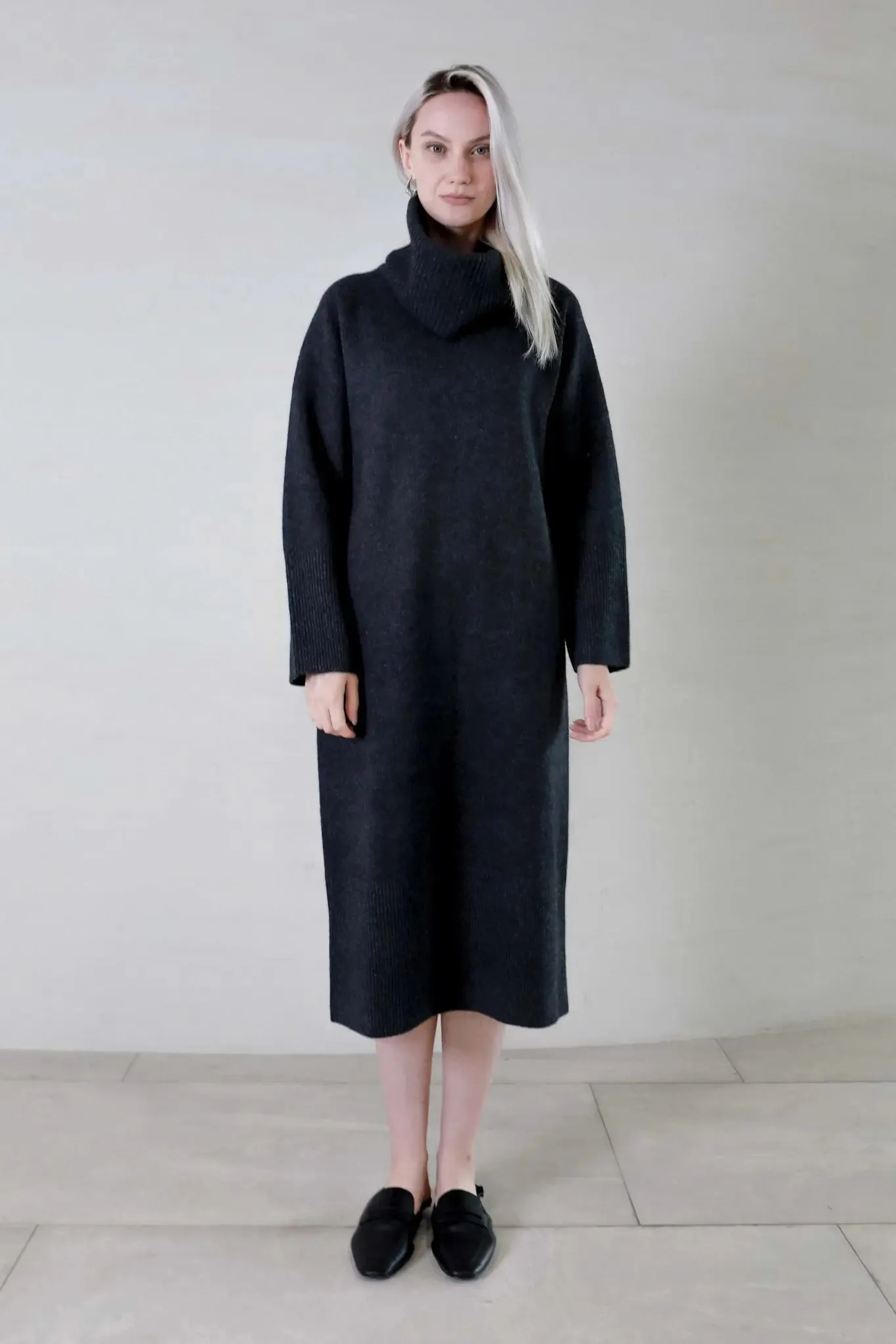 Turtleneck Merino Wool Sweater Dress