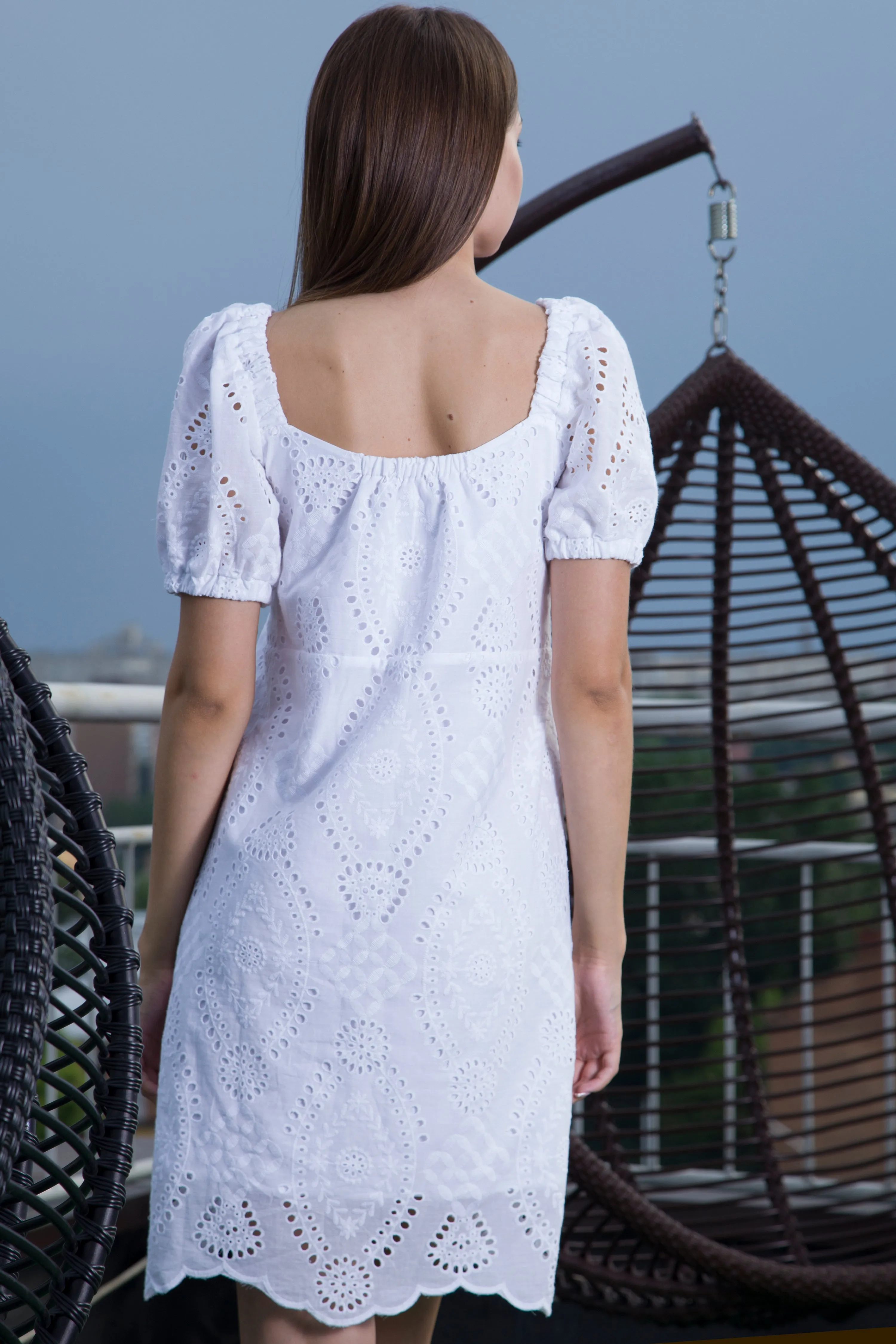 White embroidered summer dress