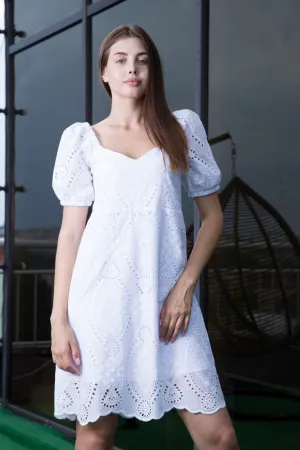 White embroidered summer dress