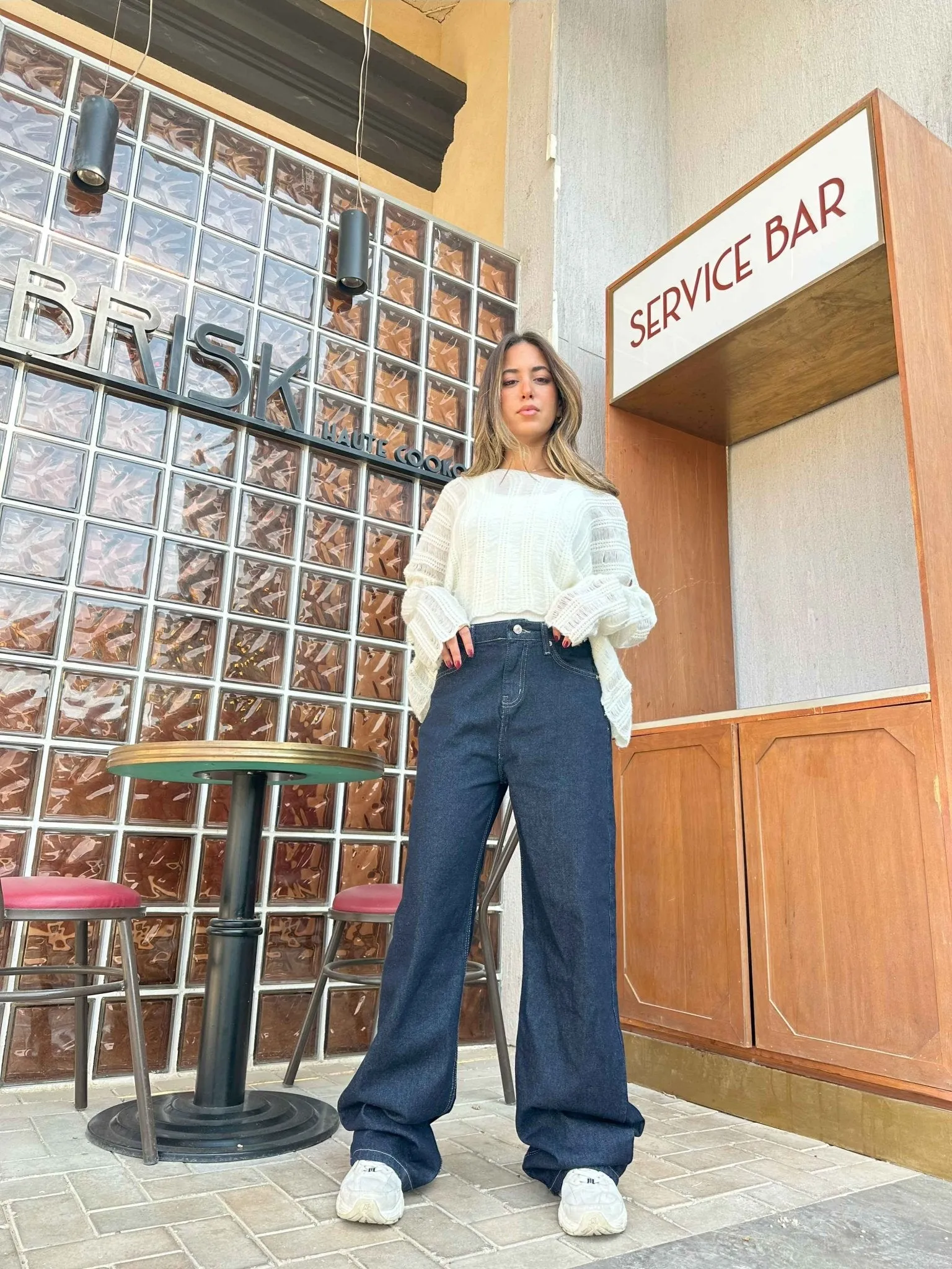 Wide Leg - High-Waisted Jeans In Indigo.