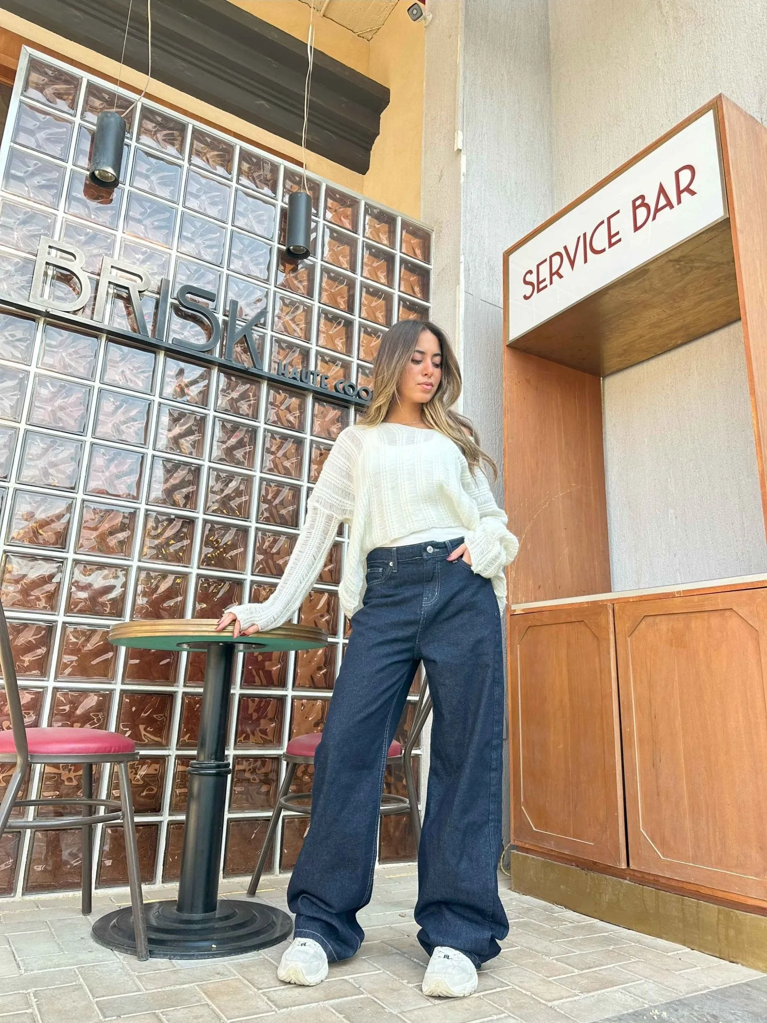 Wide Leg - High-Waisted Jeans In Indigo.