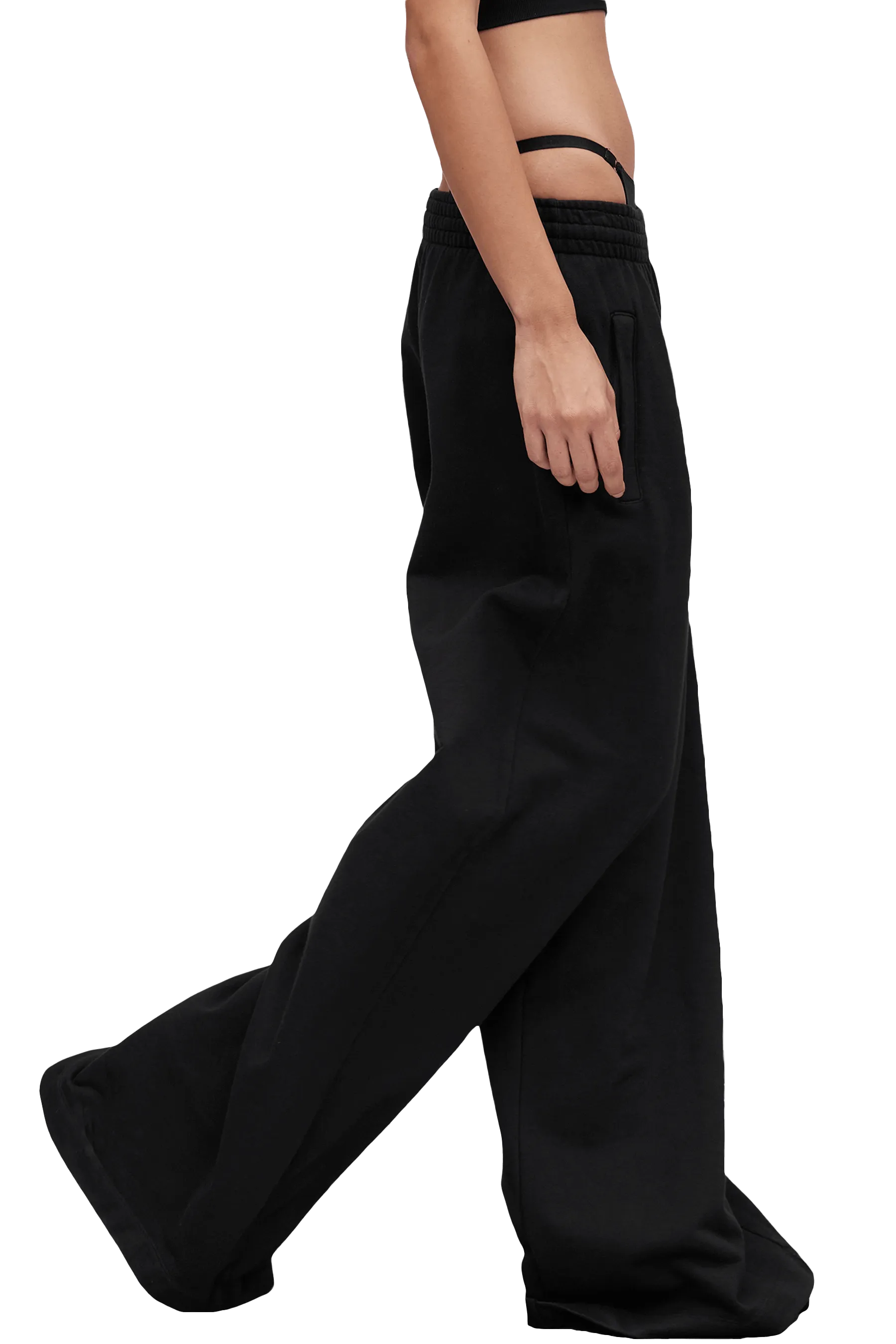 WIDE LEG JOGGERS - Black