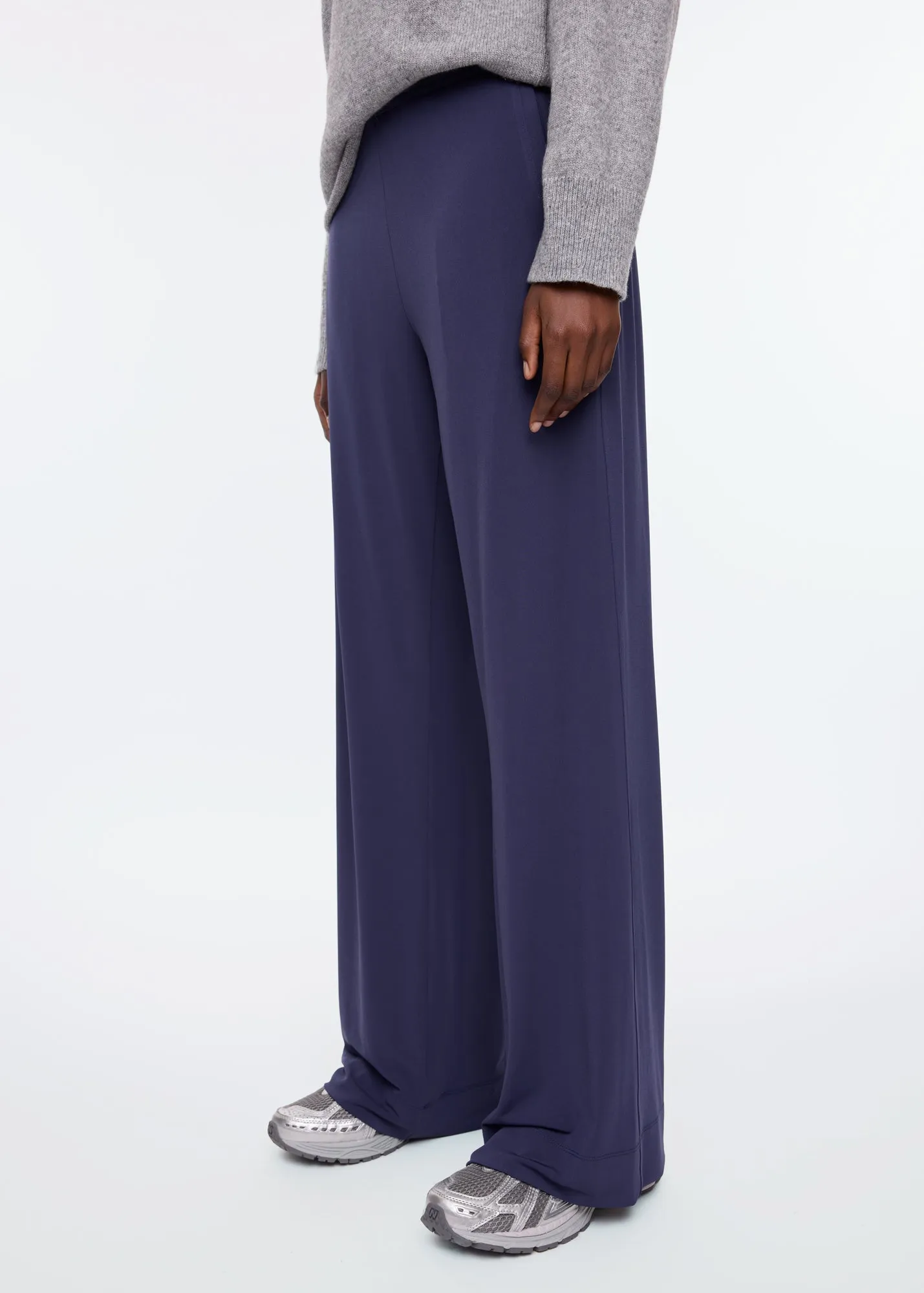 Wide leg tricot pants