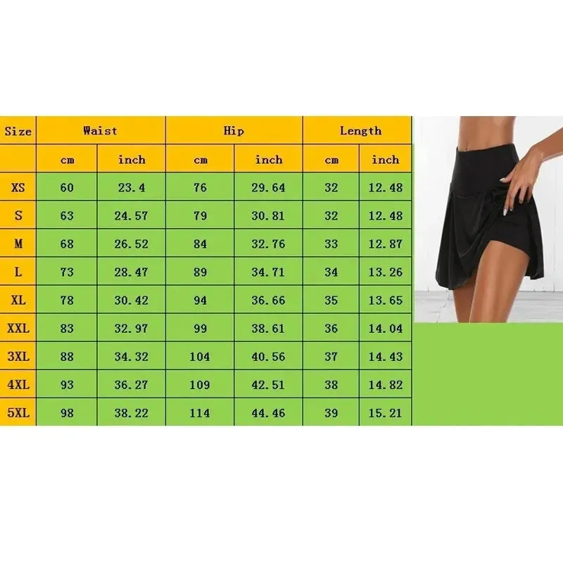 Women Skirts Summer Above Knee Double-Layer Sports Shorts Dress Quick Drying Yoga Fitness Leggings for Active Lifestyle