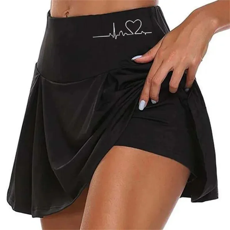 Women Skirts Summer Above Knee Double-Layer Sports Shorts Dress Quick Drying Yoga Fitness Leggings for Active Lifestyle
