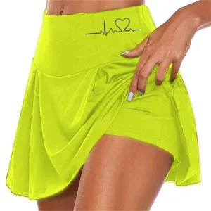 Women Skirts Summer Above Knee Double-Layer Sports Shorts Dress Quick Drying Yoga Fitness Leggings for Active Lifestyle